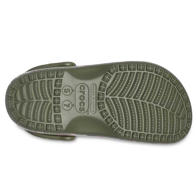 Crocs Classic Printed Camo Clog Army Green/Multi UK 10-11 EUR 45-46 US M11 (206454-3TC)